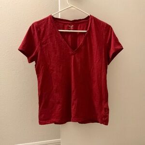 Madewell Short sleeve red V neck tee
